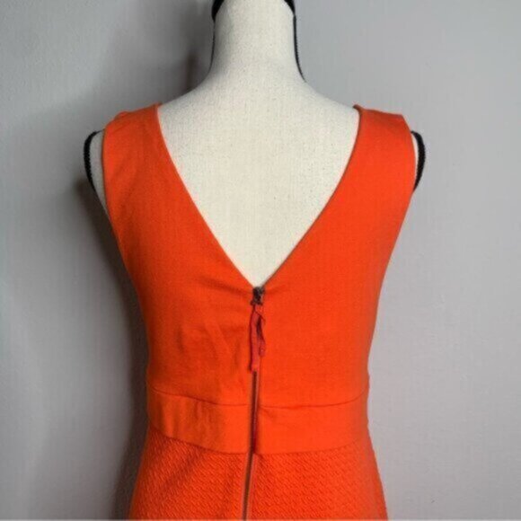 Anthropologie HD In Paris Orange Sleeveless Knee Length A Line Dress - Picture 7 of 17
